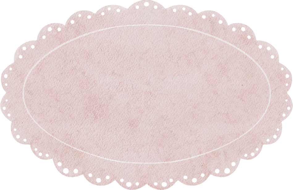 Oval Label in Watercolor Illustration